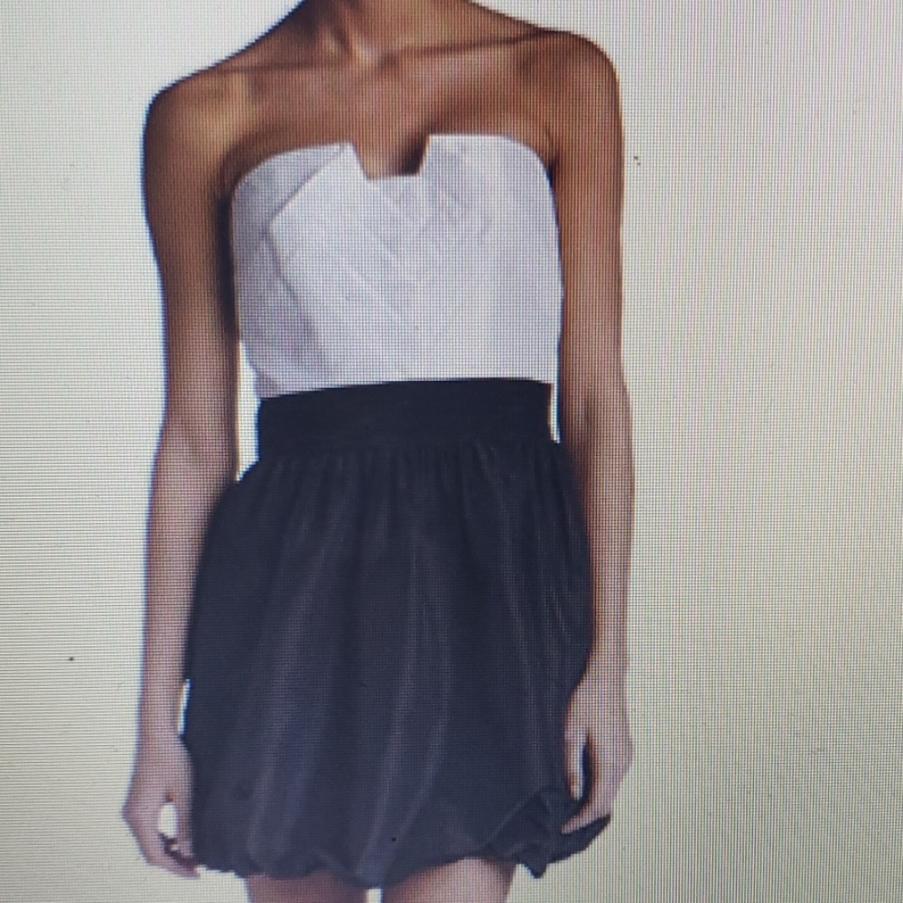 Laundry by Design Bubble Taffeta Dress Ivory Balck